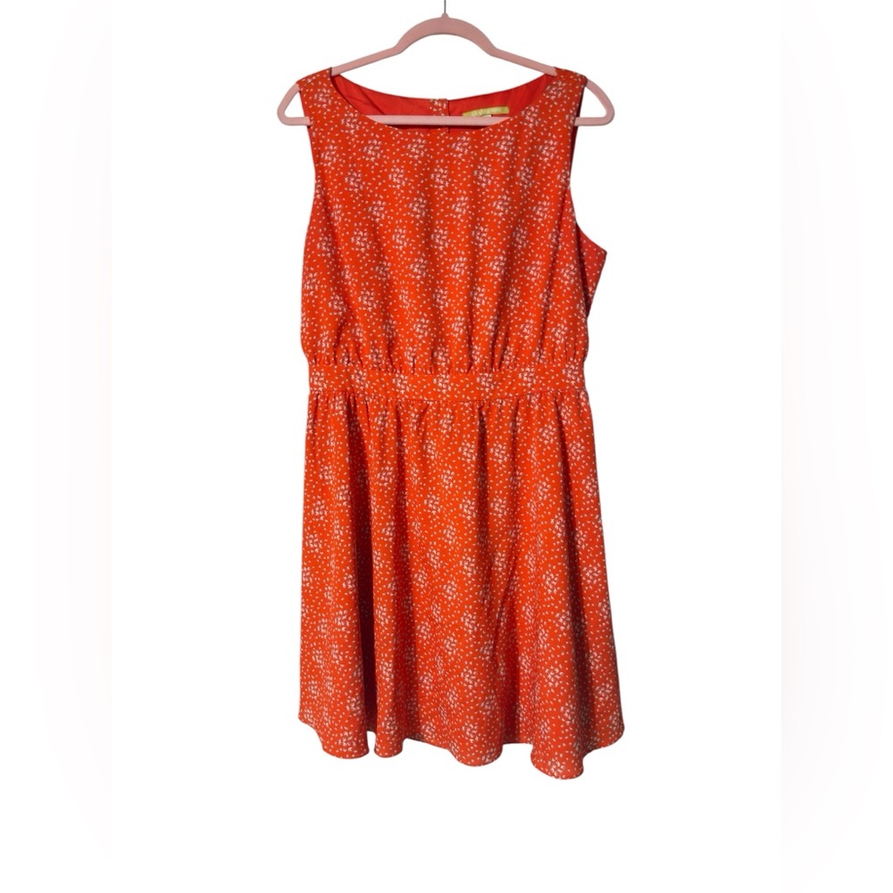 Gianni Bini Orange Floral Mini Dress Sz L - Picture 3 of 7